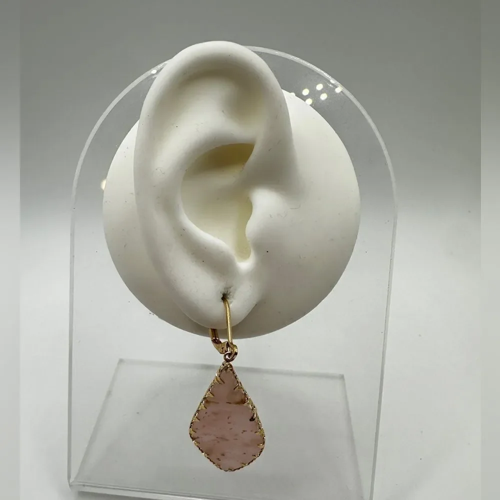 NWT Lonna & Lilly Pink kite shaped, gold tone‎ dangle earrings!